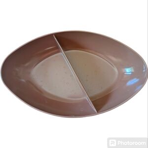 Mar-crest Melmac melamine oval divided bowl in brown
